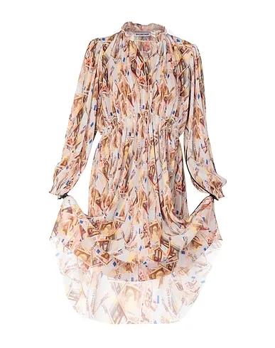 Brown Plain weave Short dress