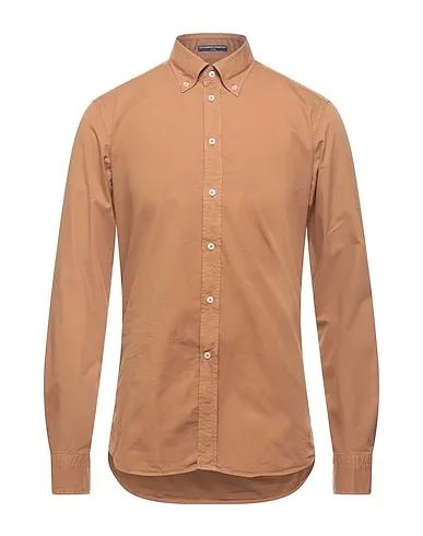 Brown Plain weave Solid color shirt