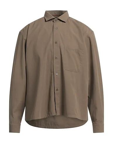 Brown Plain weave Solid color shirt
