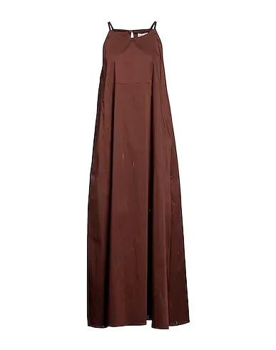 Brown Poplin Long dress