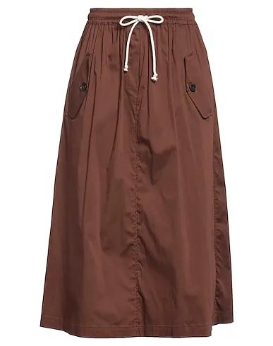 Brown Poplin Midi skirt
