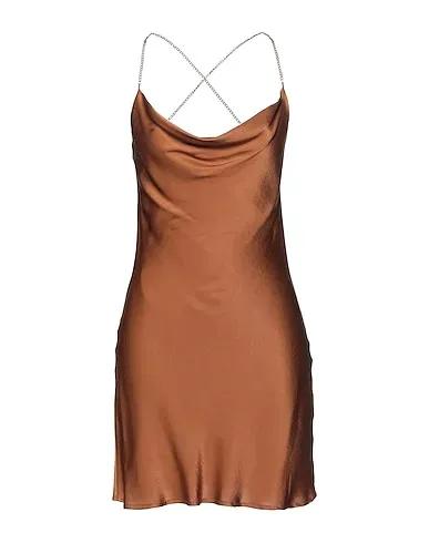 Brown Satin Short dress