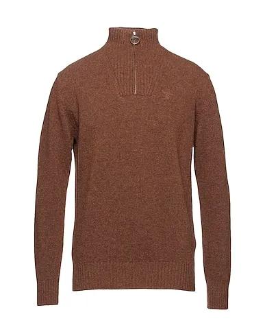 Brown Sweater with zip Barbour Essential Lambswool Half Zip
