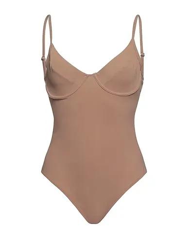 Brown Synthetic fabric One-piece swimsuits