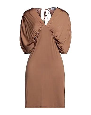 Brown Synthetic fabric Short dress