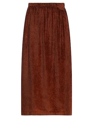 Brown Velvet Midi skirt