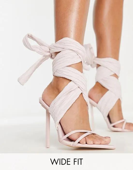 Brunchin wrap ankle heel sandals in pink