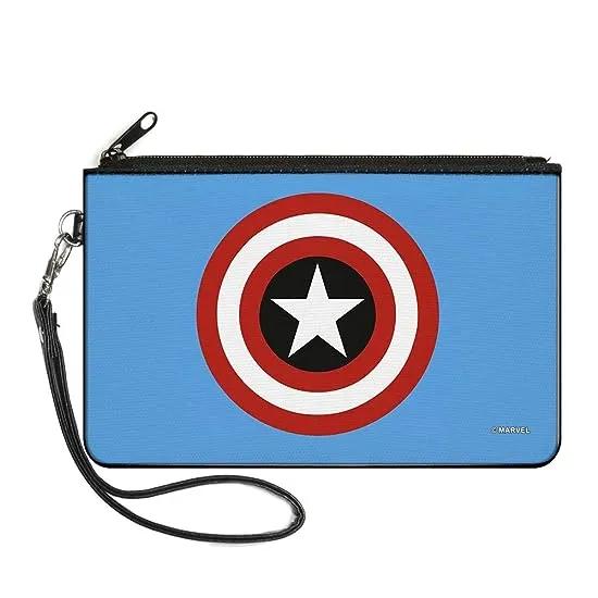 Buckle-Down Zip Wallet Captain America Large Accessory, Captain America, 8" x 5"