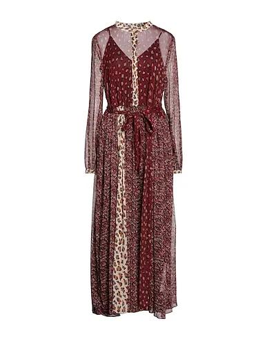 Burgundy Chiffon Long dress