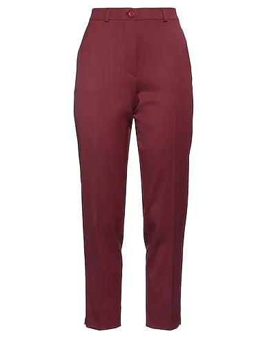 Burgundy Cool wool Casual pants