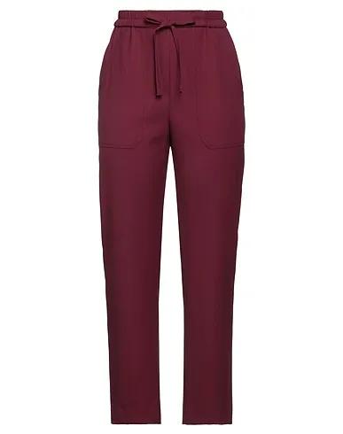 Burgundy Cool wool Casual pants