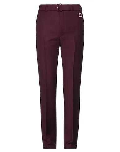Burgundy Cool wool Casual pants