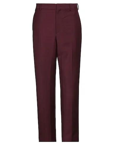 Burgundy Cool wool Casual pants