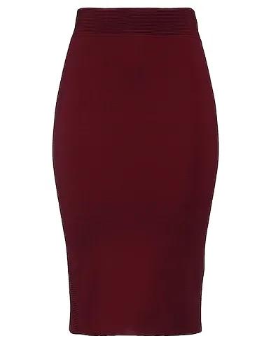 Burgundy Cool wool Midi skirt