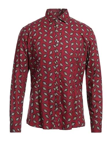 Burgundy Cotton twill Patterned shirt