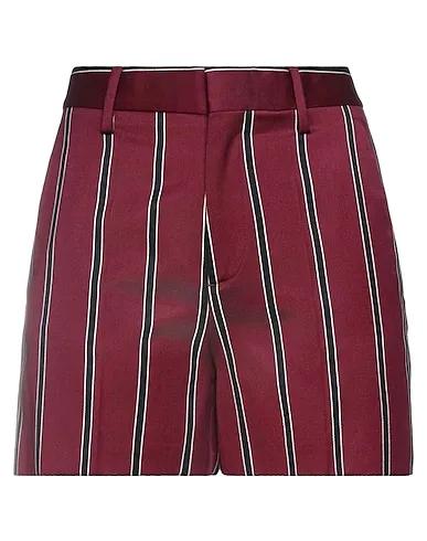 Burgundy Cotton twill Shorts & Bermuda