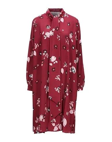 Burgundy Crêpe Midi dress