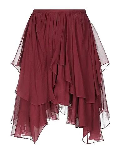 Burgundy Crêpe Midi skirt