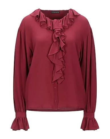 Burgundy Crêpe Silk shirts & blouses