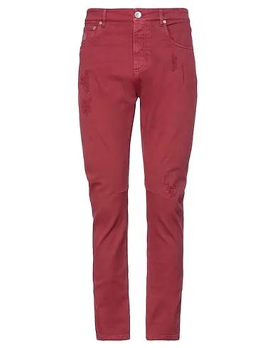 Burgundy Denim Denim pants