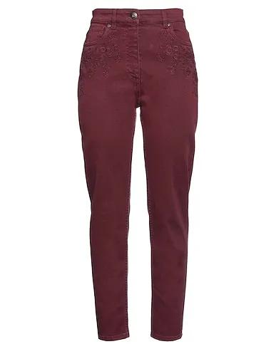 Burgundy Denim Denim pants