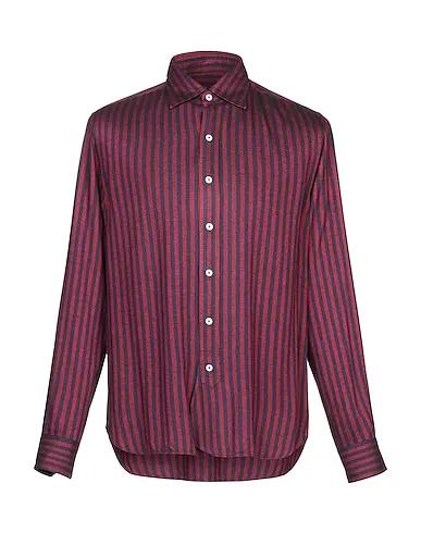 Burgundy Flannel Striped shirt