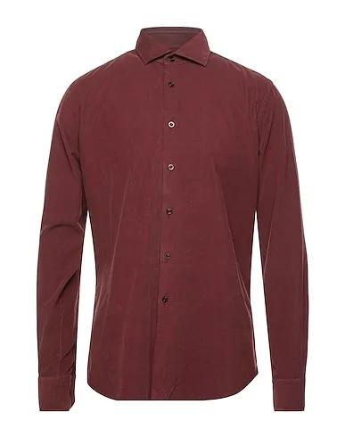 Burgundy Gabardine Solid color shirt