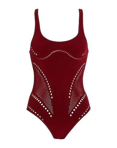 Burgundy Jersey One-piece swimsuits