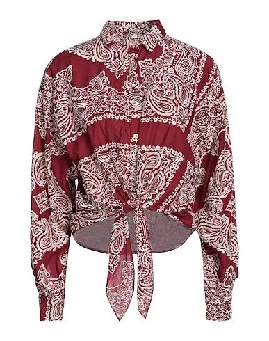 Burgundy Jersey Patterned shirts & blouses