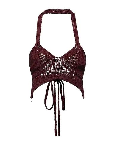 Burgundy Knitted Crop top