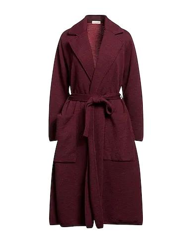 Burgundy Knitted Full-length jacket
