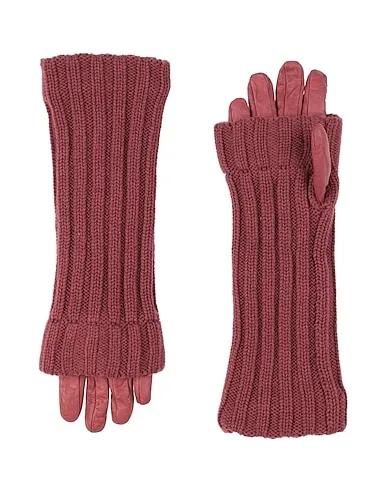 Burgundy Knitted Gloves