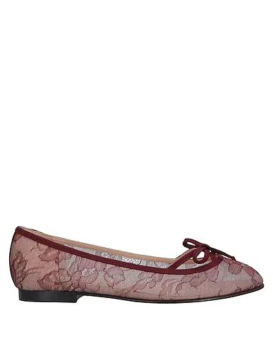 Burgundy Lace Ballet flats