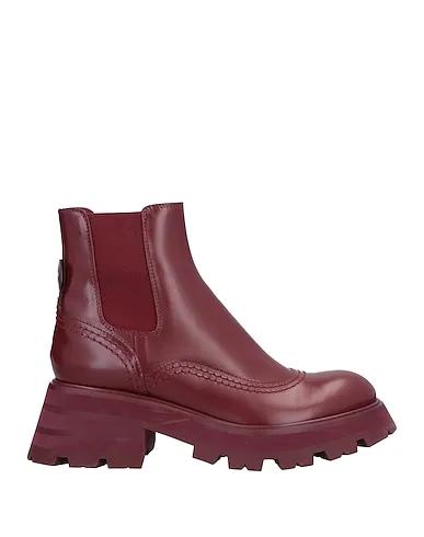 Burgundy Leather Ankle boot