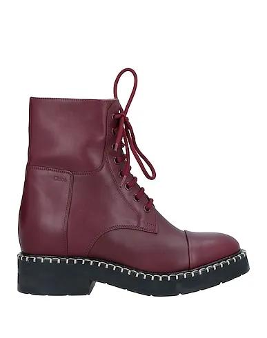 Burgundy Leather Ankle boot