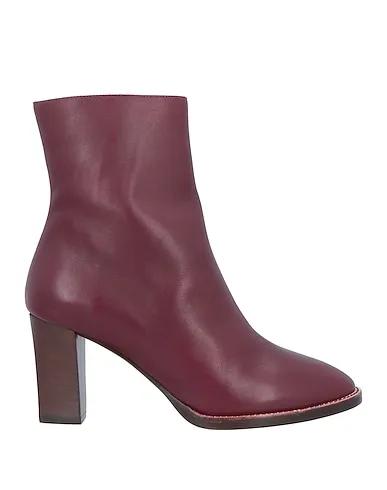Burgundy Leather Ankle boot