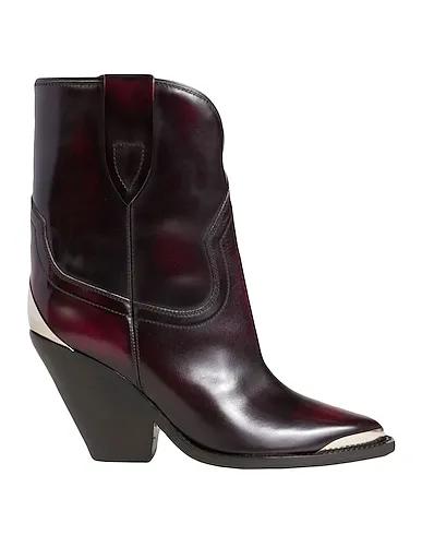 Burgundy Leather Ankle boot