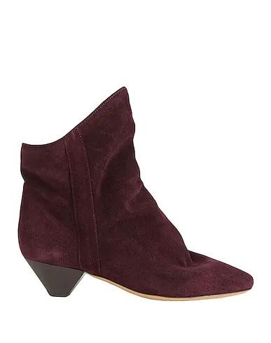 Burgundy Leather Ankle boot