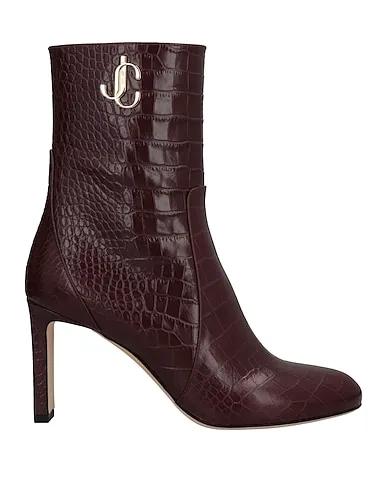 Burgundy Leather Ankle boot