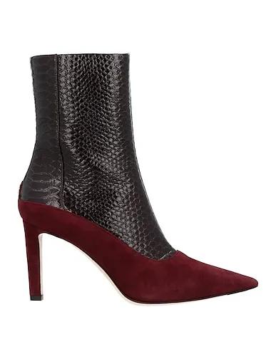Burgundy Leather Ankle boot