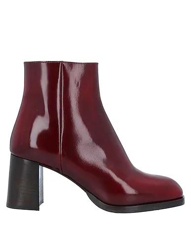 Burgundy Leather Ankle boot