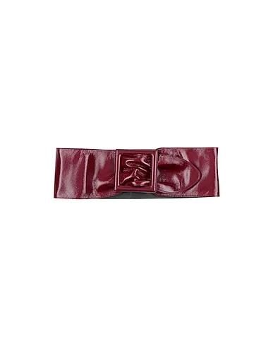 Burgundy Leather High-waist belt