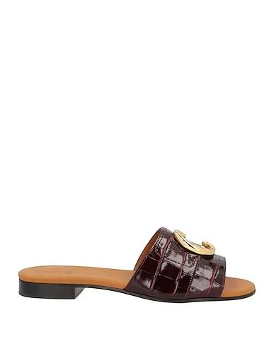 Burgundy Leather Sandals