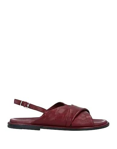 Burgundy Leather Sandals