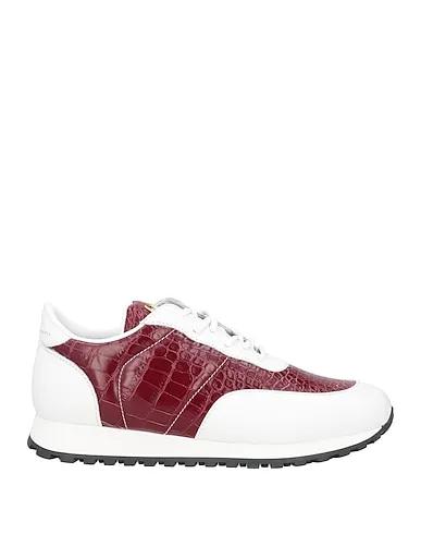 Burgundy Leather Sneakers