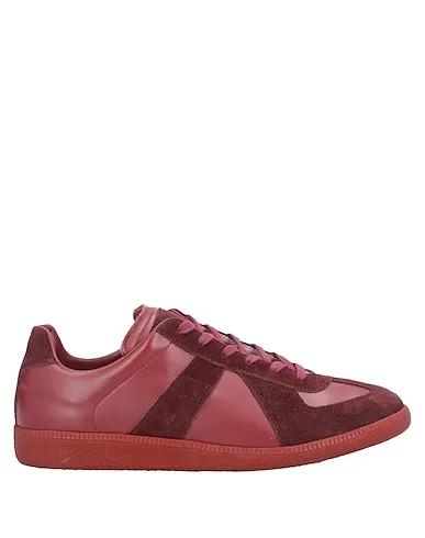 Burgundy Leather Sneakers