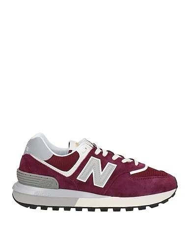 Burgundy Leather Sneakers
