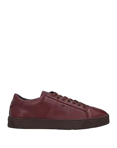 Burgundy Leather Sneakers