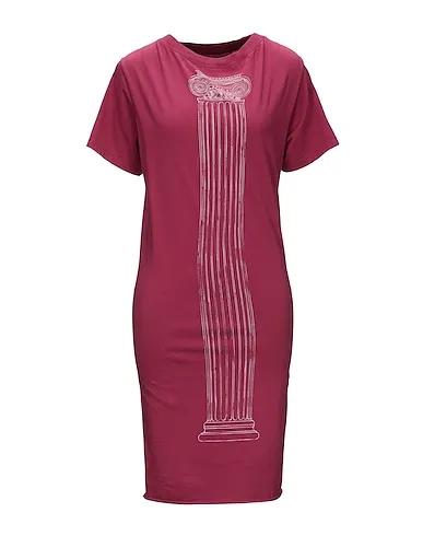 Burgundy Midi dress HISTORIC T-SHIRT DRESS PILLAR PRINT
