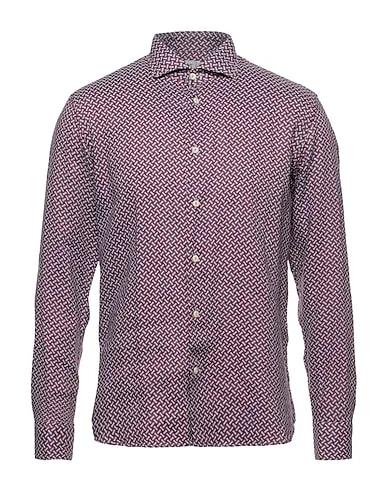 Burgundy Plain weave Linen shirt